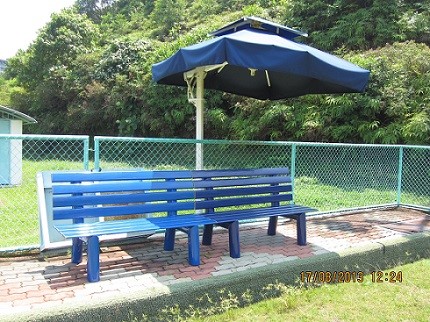 Aluminium Tennis Bench 'Paris' Blue