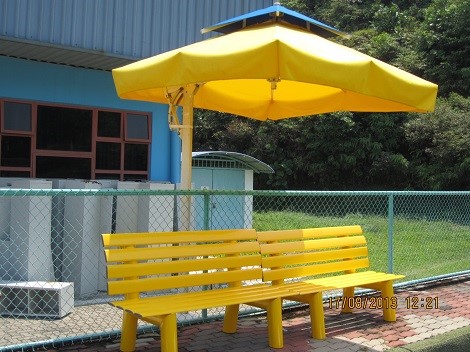 Aluminium Tennis Bench 'Paris' Yellow